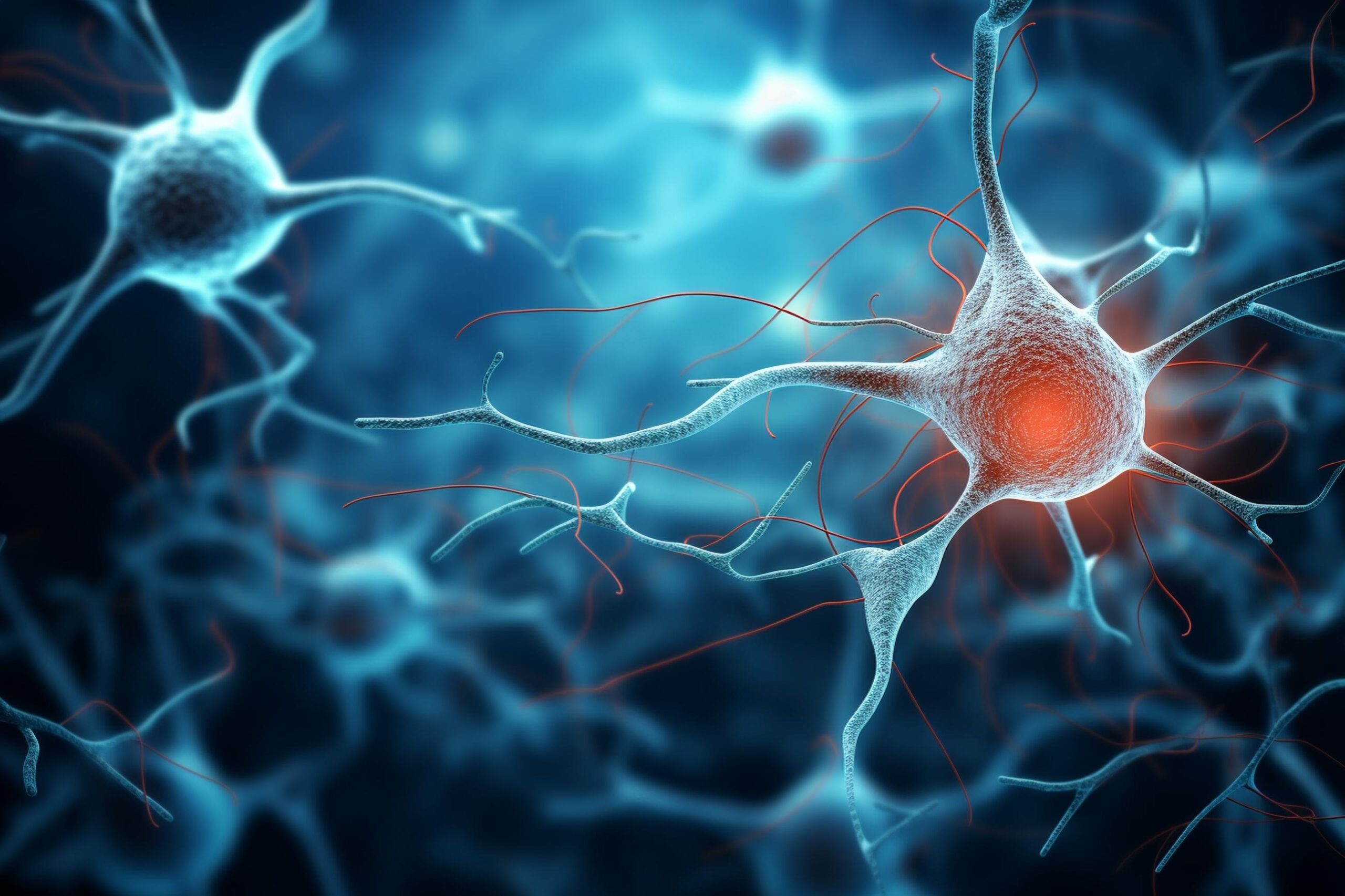 Antibodies damaging nerve cells in autoimmune disorder. Generative AI